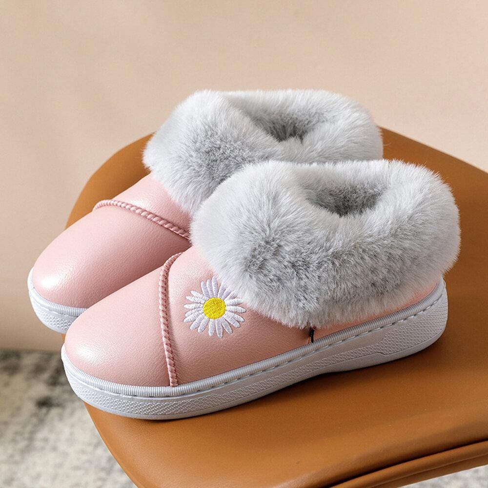 Dames Daisy Pattern Casual Warme Pluche Waterdichte Winterpantoffels