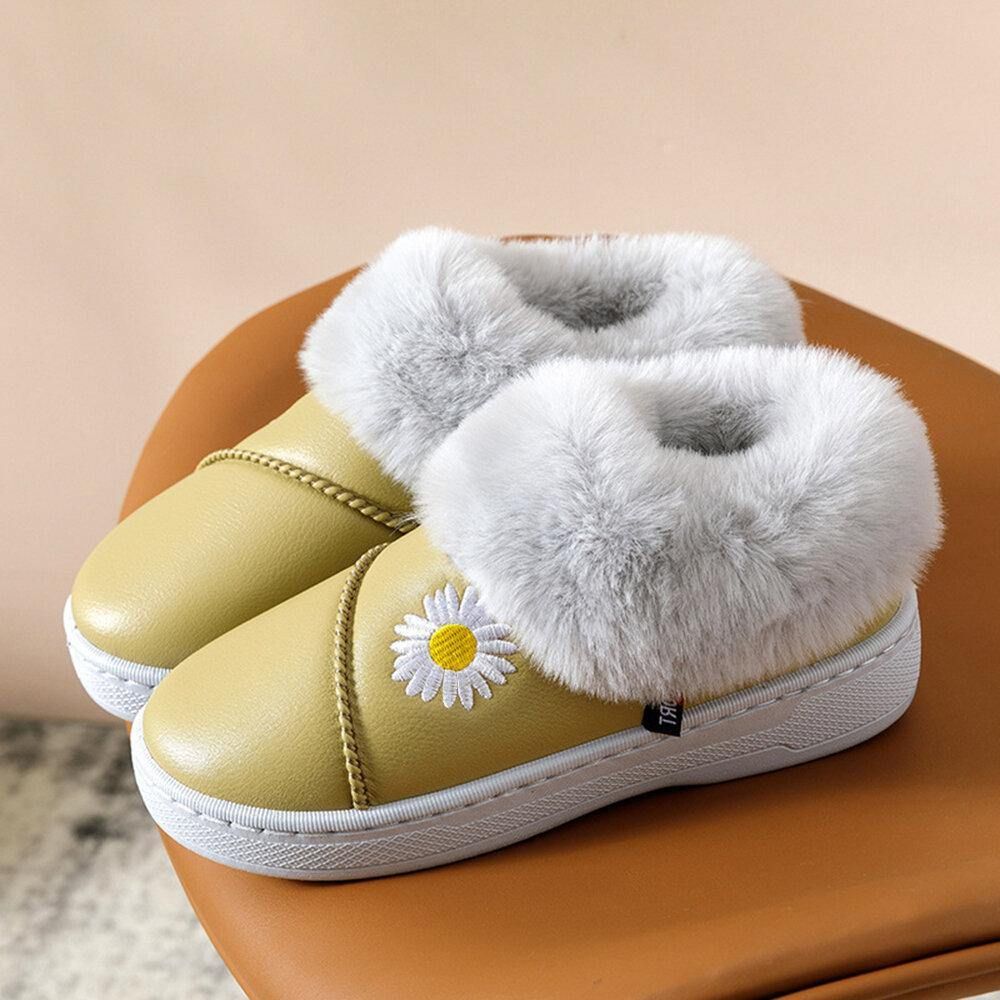 Dames Daisy Pattern Casual Warme Pluche Waterdichte Winterpantoffels