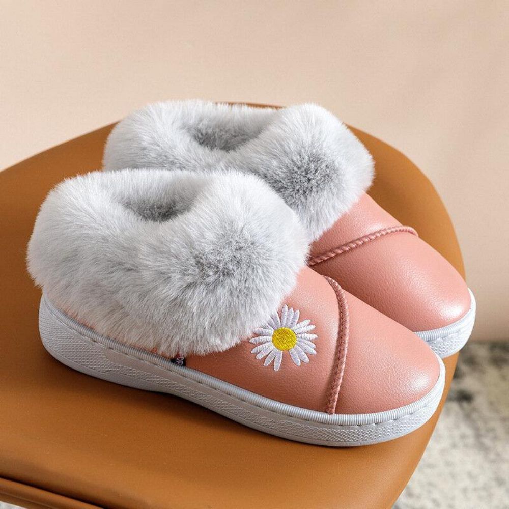 Dames Daisy Pattern Casual Warme Pluche Waterdichte Winterpantoffels