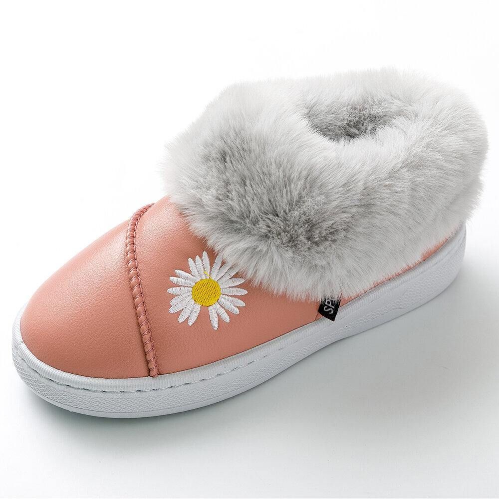 Dames Daisy Pattern Casual Warme Pluche Waterdichte Winterpantoffels