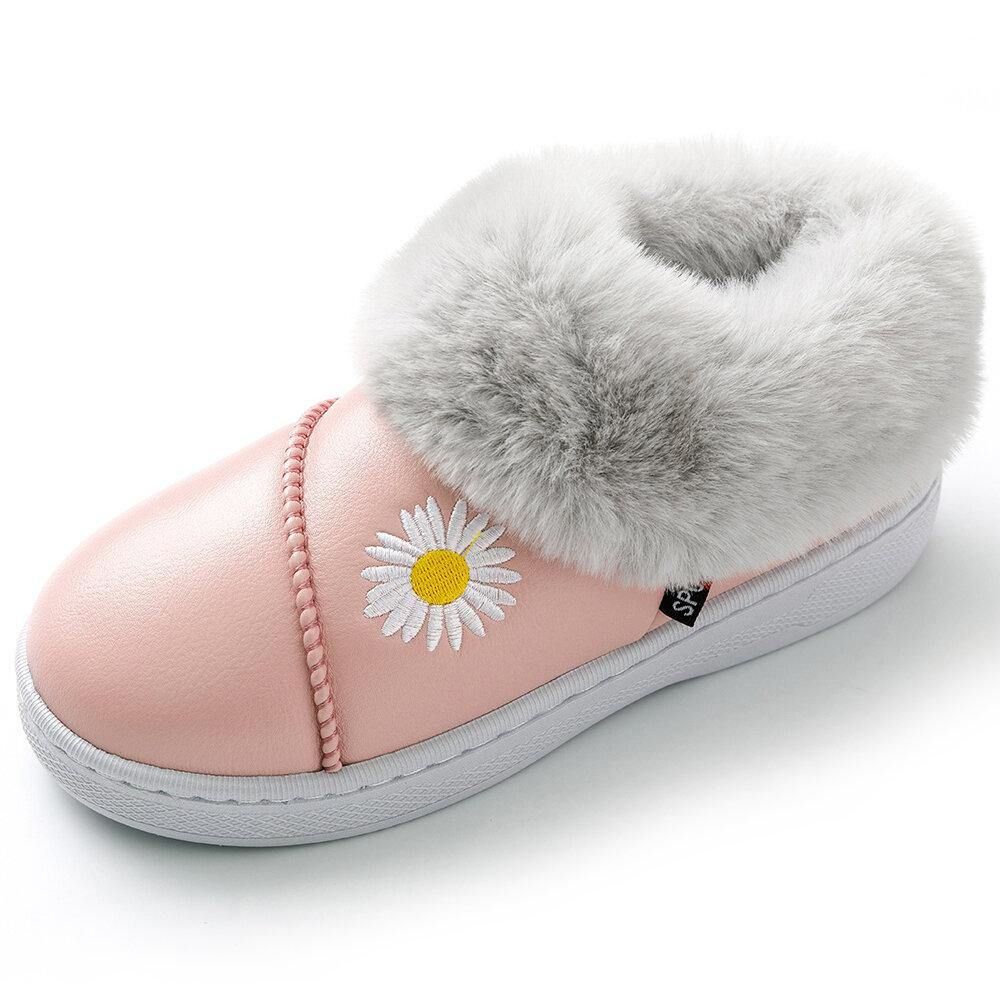 Dames Daisy Pattern Casual Warme Pluche Waterdichte Winterpantoffels