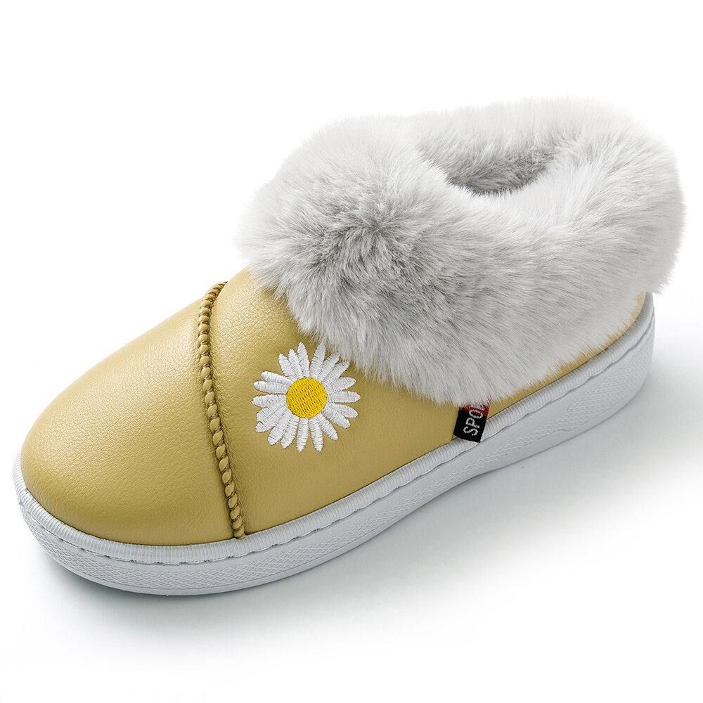 Dames Daisy Pattern Casual Warme Pluche Waterdichte Winterpantoffels