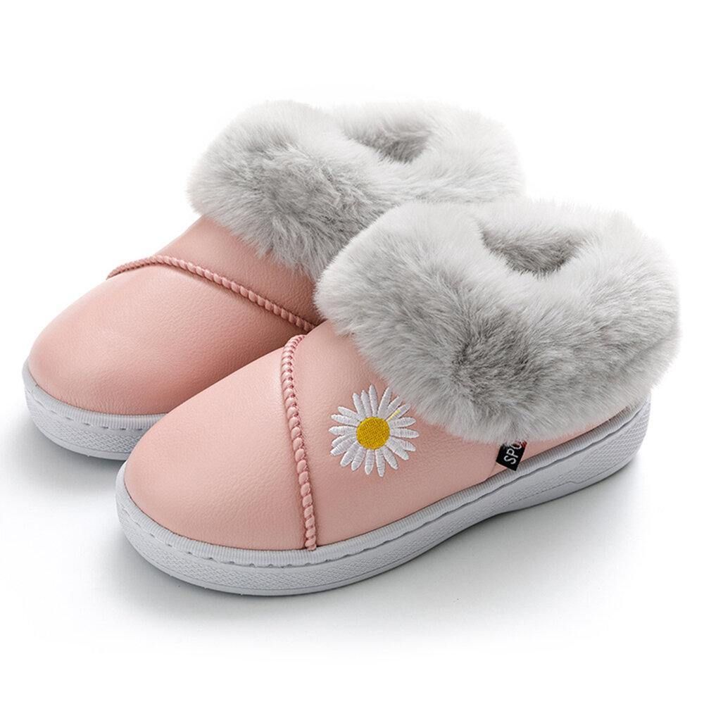 Dames Daisy Pattern Casual Warme Pluche Waterdichte Winterpantoffels