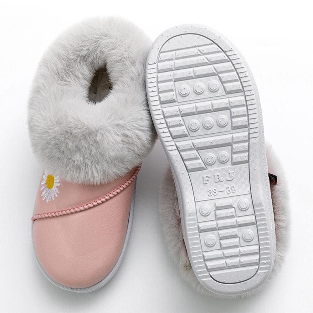 Dames Daisy Pattern Casual Warme Pluche Waterdichte Winterpantoffels