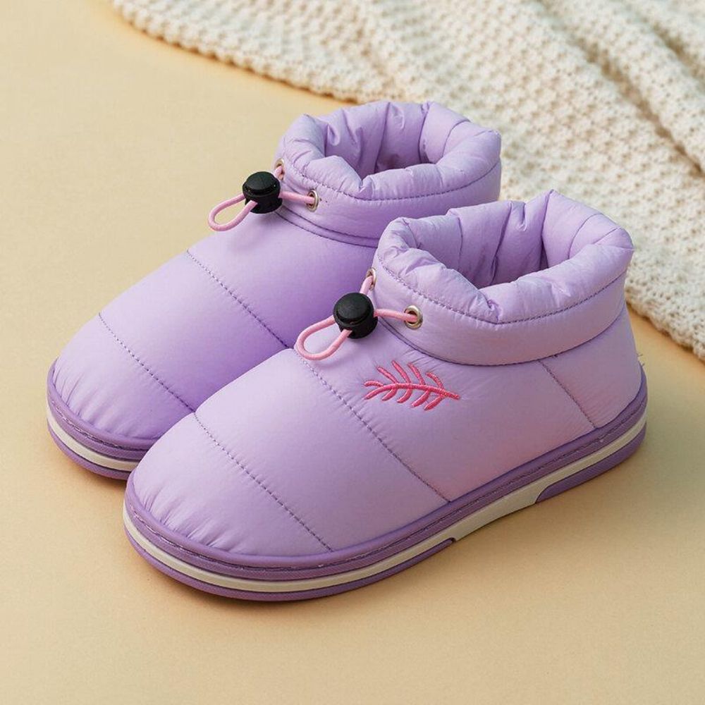 Dames Warme Pluche Waterdichte Elastische Band Indoor Slippers