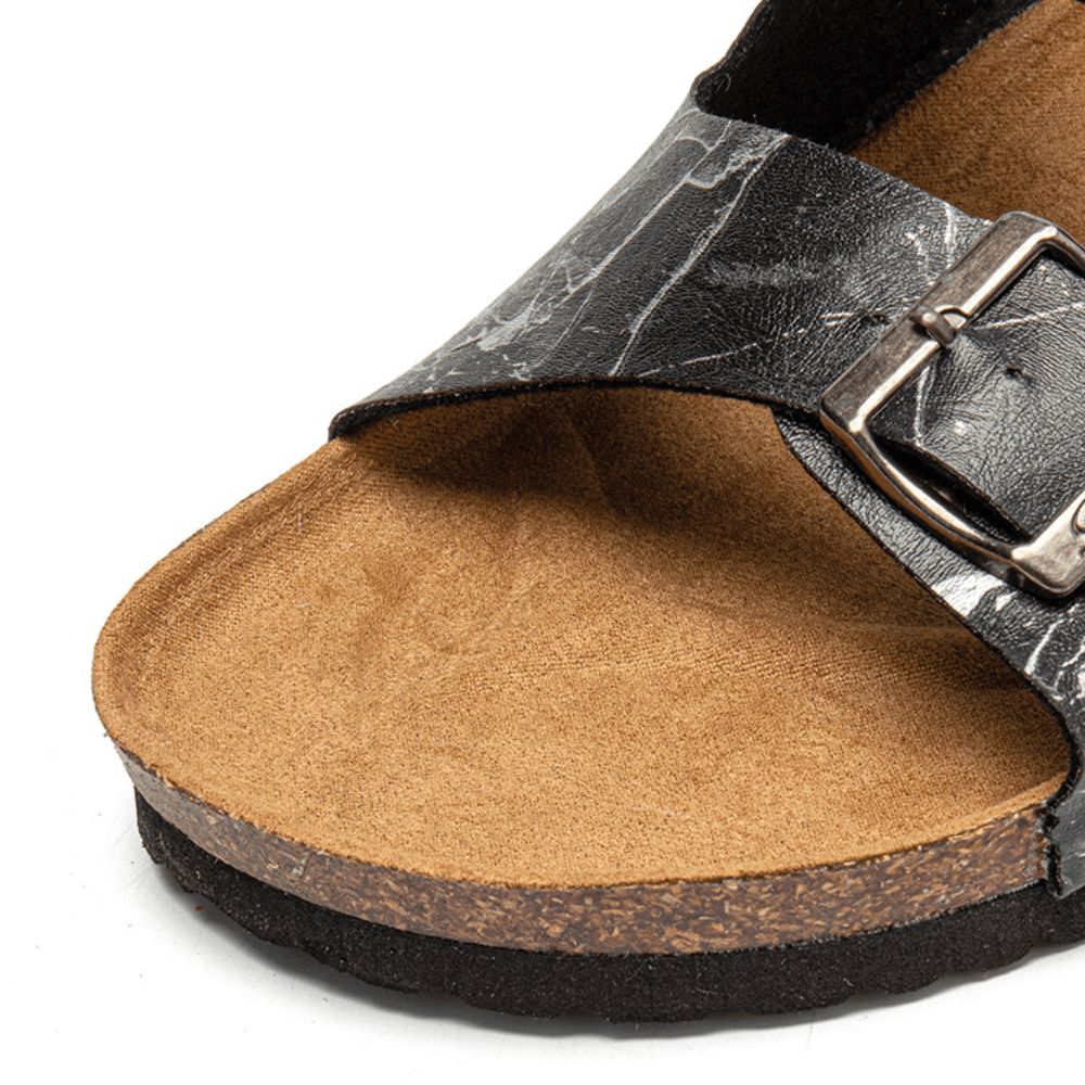 Heren Ademend Geopend Antislip Cork Bodem Strand Casual Slide Slippers