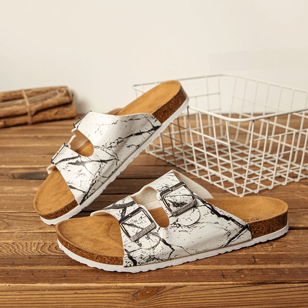 Heren Ademend Geopend Antislip Cork Bodem Strand Casual Slide Slippers