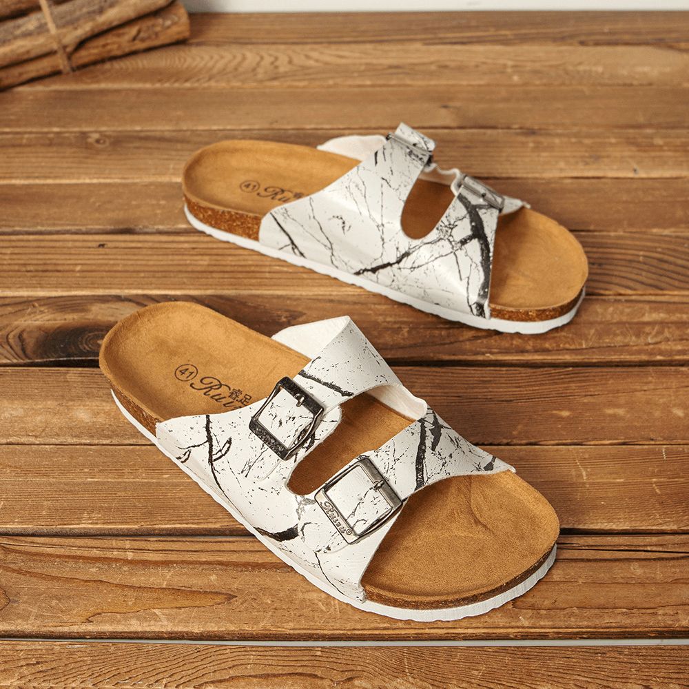 Heren Ademend Geopend Antislip Cork Bodem Strand Casual Slide Slippers