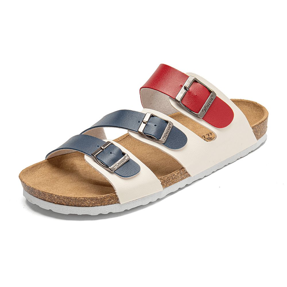 Heren Ademende Antislip Cork Bodem Geopend Strand Casual Slide Slipper