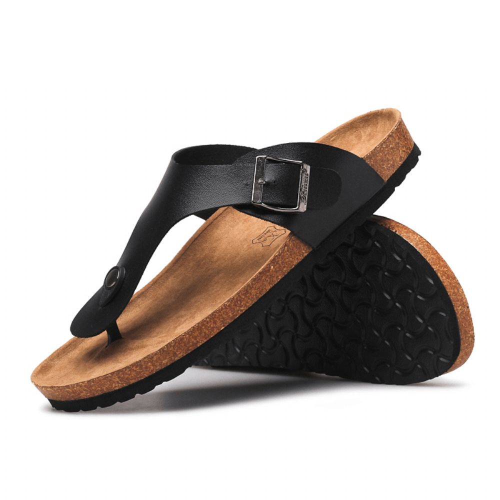 Heren Ademende Antislip Cork Bodem Strand Slippers Casual Slippers