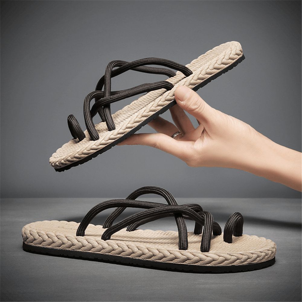 Heren Ademende Zachte Bodem Antislip Comfortabele Clip Toe Strand Casual Slippers