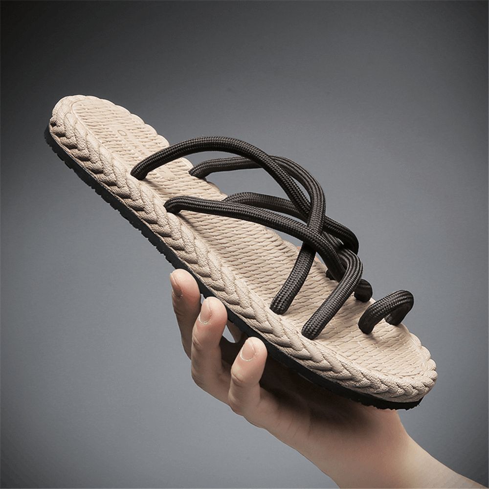 Heren Ademende Zachte Bodem Antislip Comfortabele Clip Toe Strand Casual Slippers