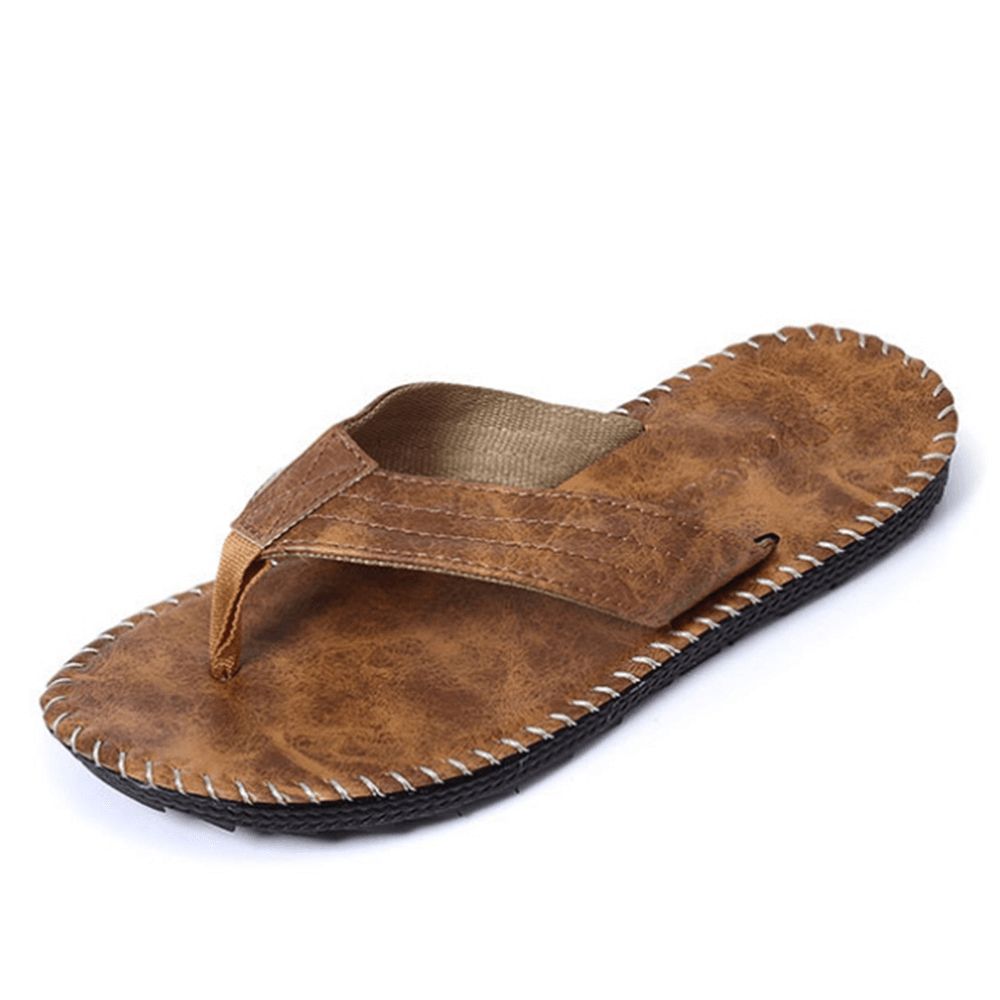 Heren Koeienhuid Ademend Antislip Cliped Teenslippers Casual Strandslippers