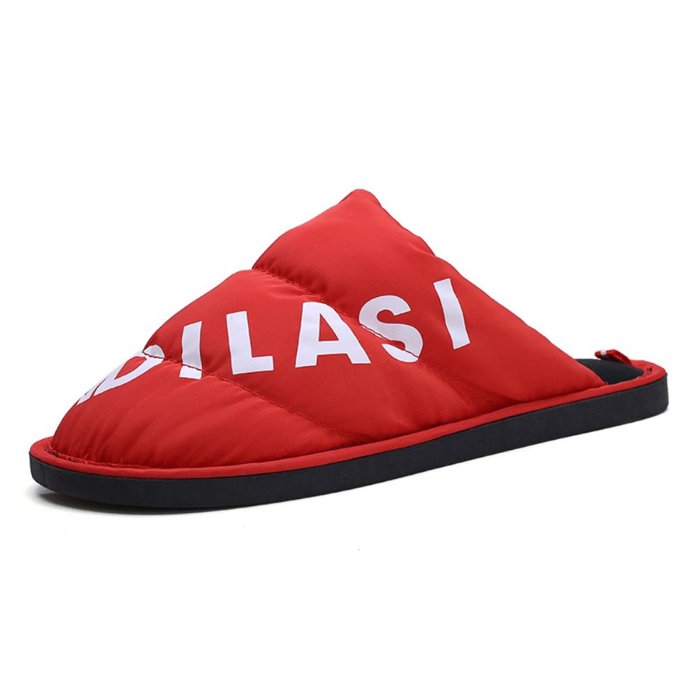 Heren Stijlvol Letterpatroon Lichtgewicht Warm Zacht Antislip Huisslippers