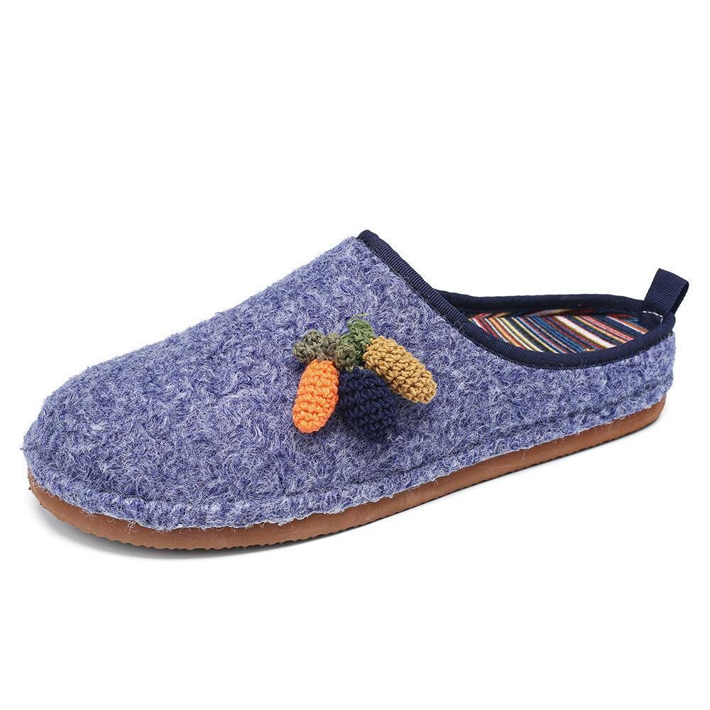 Leuke Fruit Decoratie Effen Kleur Huishoudelijke Katoenen Slip On Indoor Flat Home Schoenen Slippers