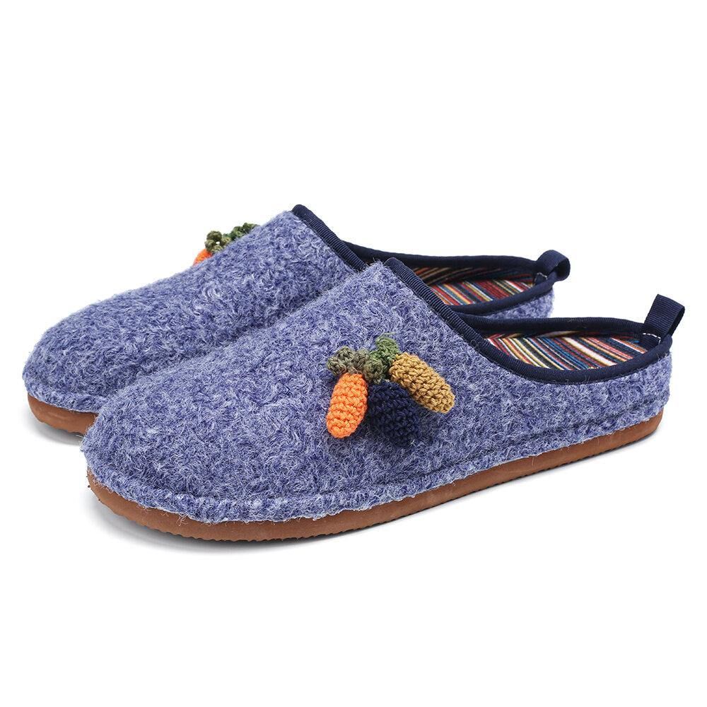 Leuke Fruit Decoratie Effen Kleur Huishoudelijke Katoenen Slip On Indoor Flat Home Schoenen Slippers