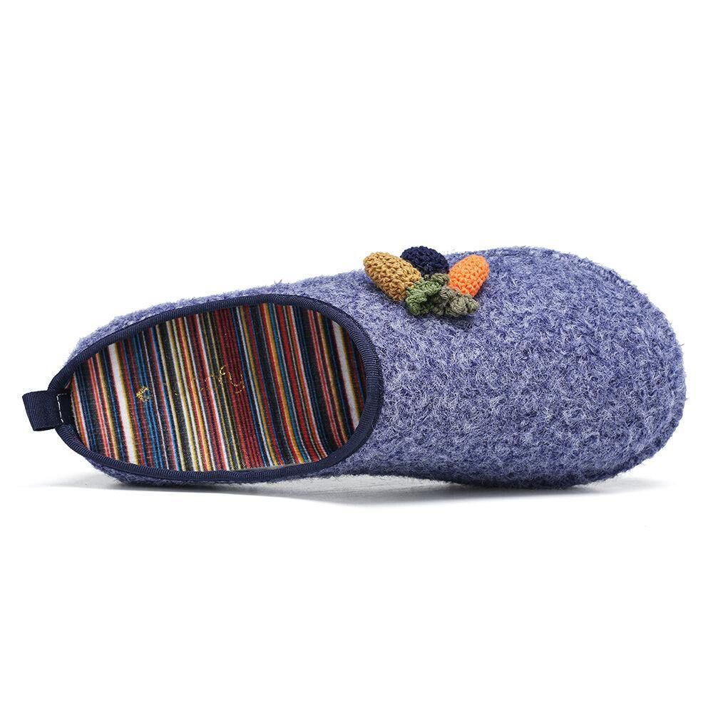 Leuke Fruit Decoratie Effen Kleur Huishoudelijke Katoenen Slip On Indoor Flat Home Schoenen Slippers