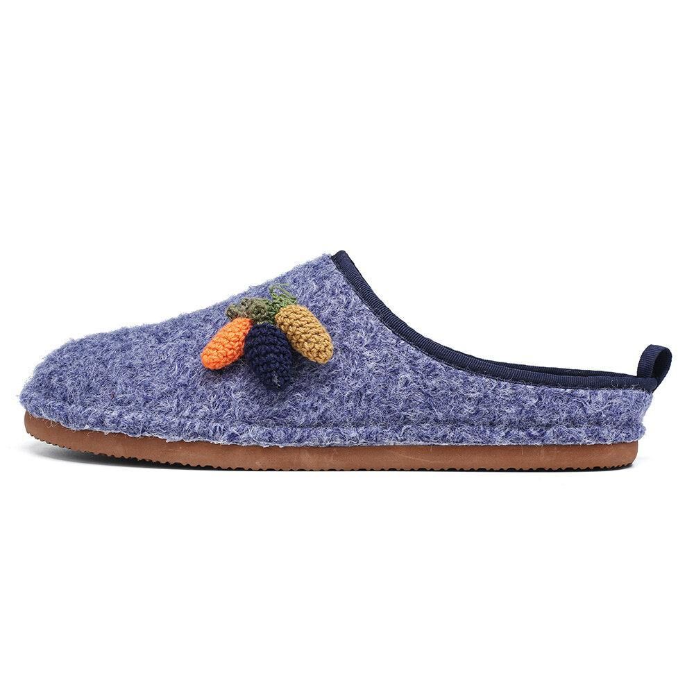 Leuke Fruit Decoratie Effen Kleur Huishoudelijke Katoenen Slip On Indoor Flat Home Schoenen Slippers