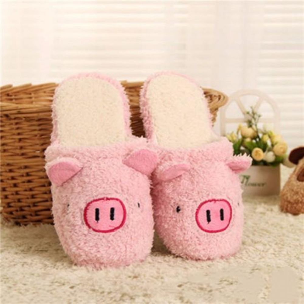 Nieuwe Winter Lover Cartoon Varken Warm Houden Pluche Katoen Thuis Indoor Mooie Slipper