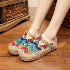 Rainbow Espadrilles Vlas Backless Loafers