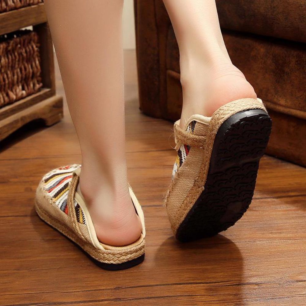 Rainbow Espadrilles Vlas Backless Loafers