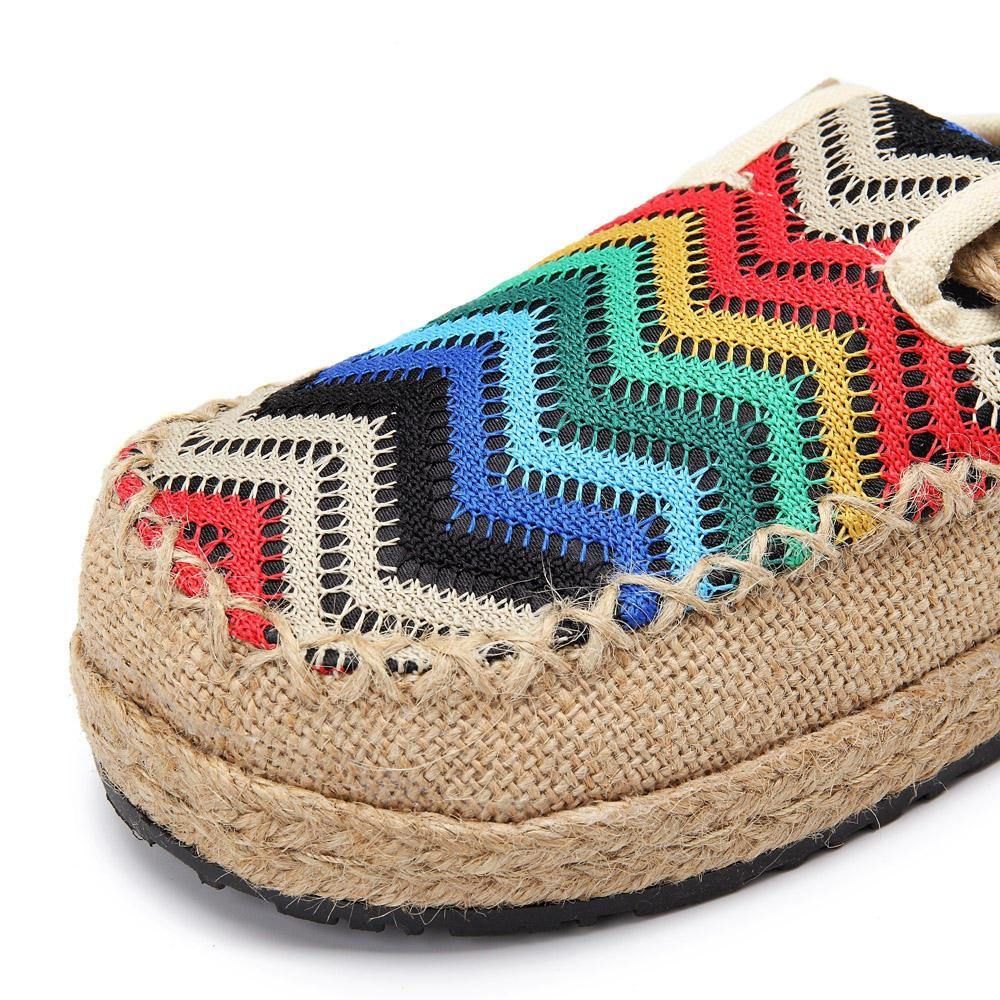 Rainbow Espadrilles Vlas Backless Loafers