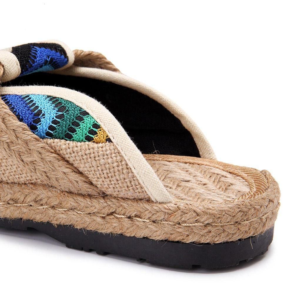 Rainbow Espadrilles Vlas Backless Loafers