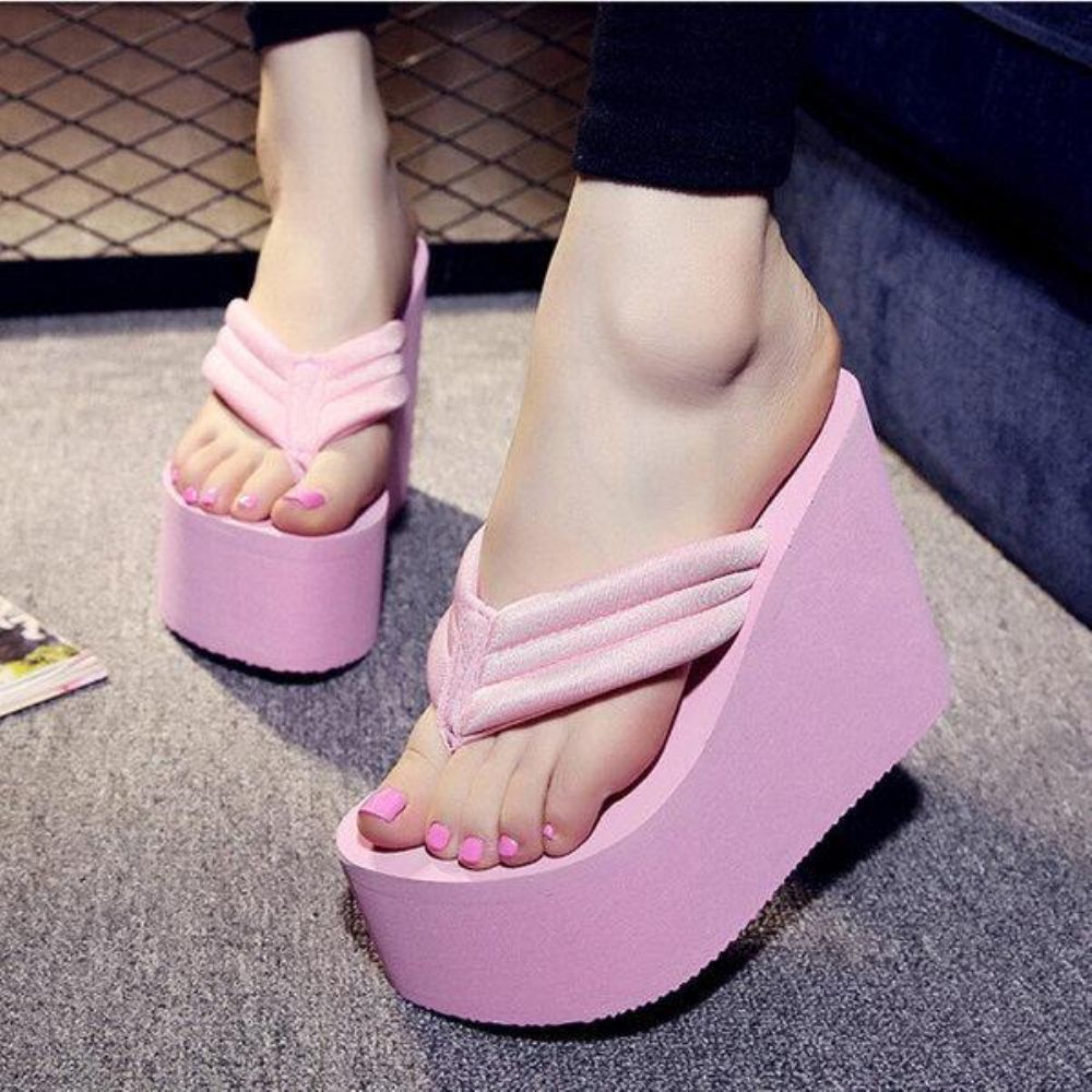 Vrouwen Sexy Hoge Hakken Slippers Slippers Wedge Platform Strandschoenen