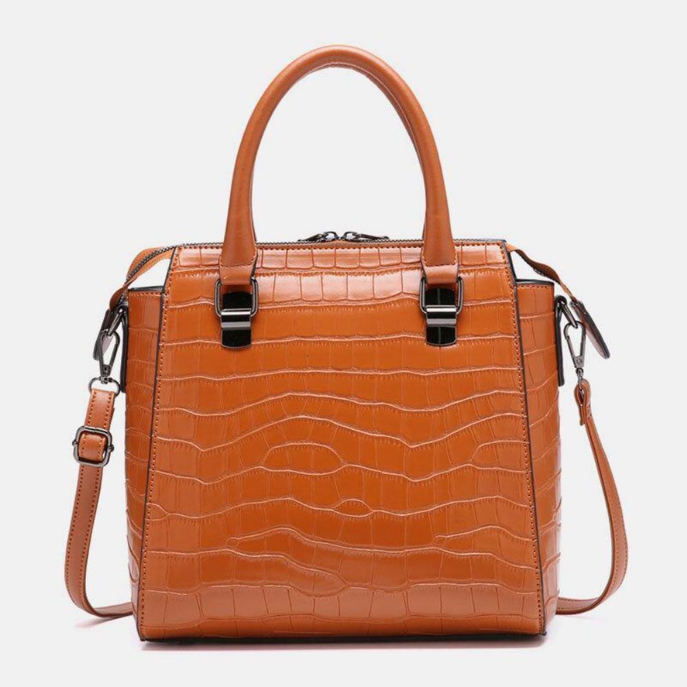 4 Stks Vintage Croc Reliëf Portemonnee Grote Capaciteit Clutch Handtas Schoudertas Crossbody Tas