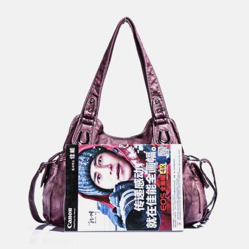 Angel Kiss Dames Pu-Leer Multi-Carry Effen Kleur Crossbody Tas Schoudertas Tote Handtas