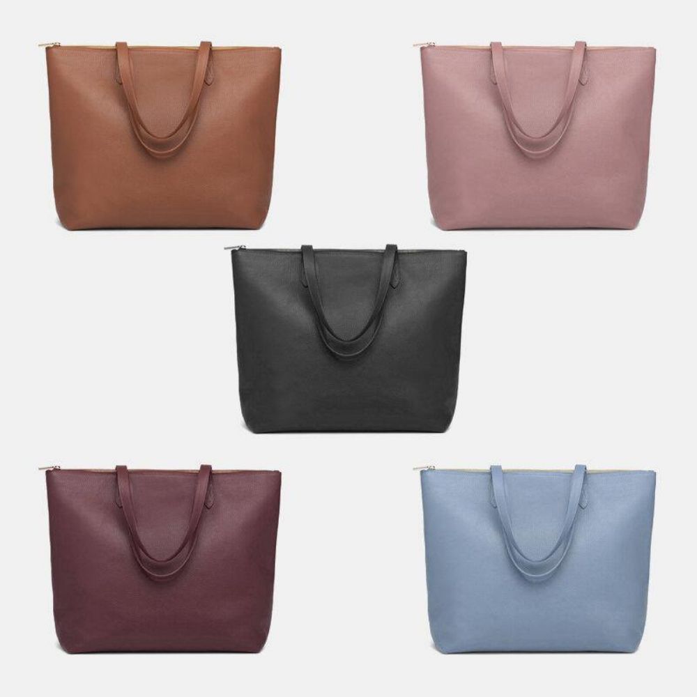 Brenice Dames Pu Lederen Sleutelhanger Multi-Pocket Grote Capaciteit Laptoptas Aktetas Zakelijke Handtas