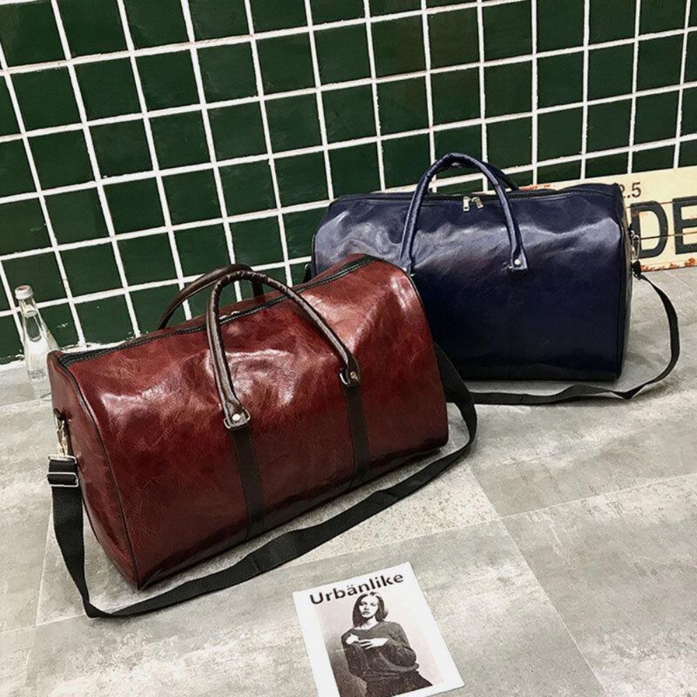 Dames Heren Lederen Retro Handtas Met Grote Capaciteit Zakelijke Bagage Tas Schoudertas Crossbody Tas