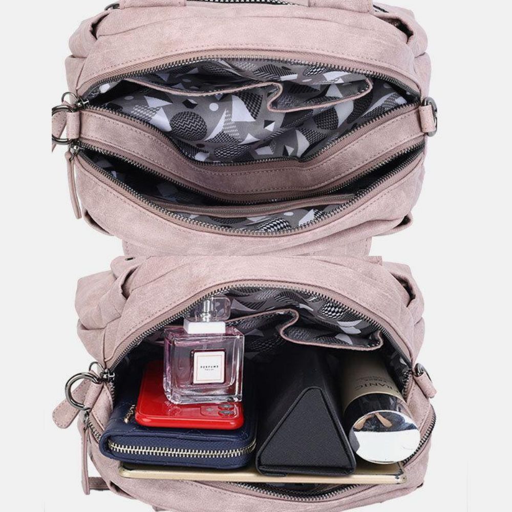 Dames Multi-Pocket Handtassen Waterdichte Crossbody Leren Tas