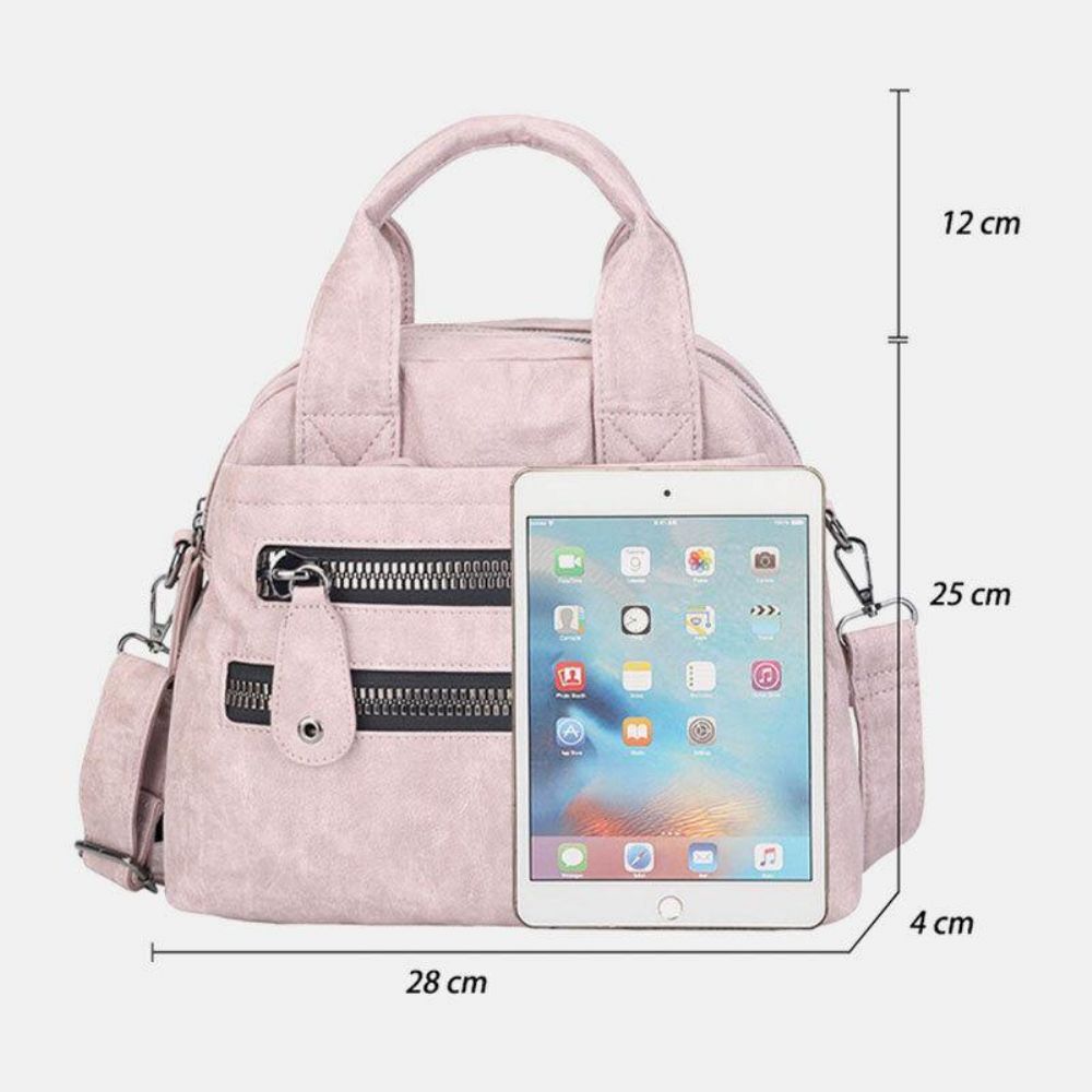 Dames Multi-Pocket Handtassen Waterdichte Crossbody Leren Tas