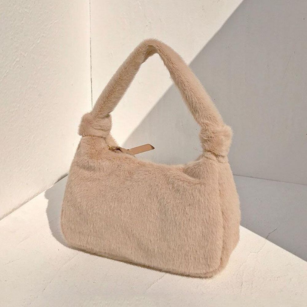 Dames Pluche Comfortabele Casual Onderarm Tas Handtas Schoudertas