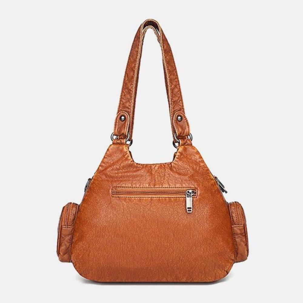 Dames Pu-Leer Grote Capaciteit Multi-Pocket Klinknageldecoratie Retro Soft Tote Handtassen Crossbodytassen