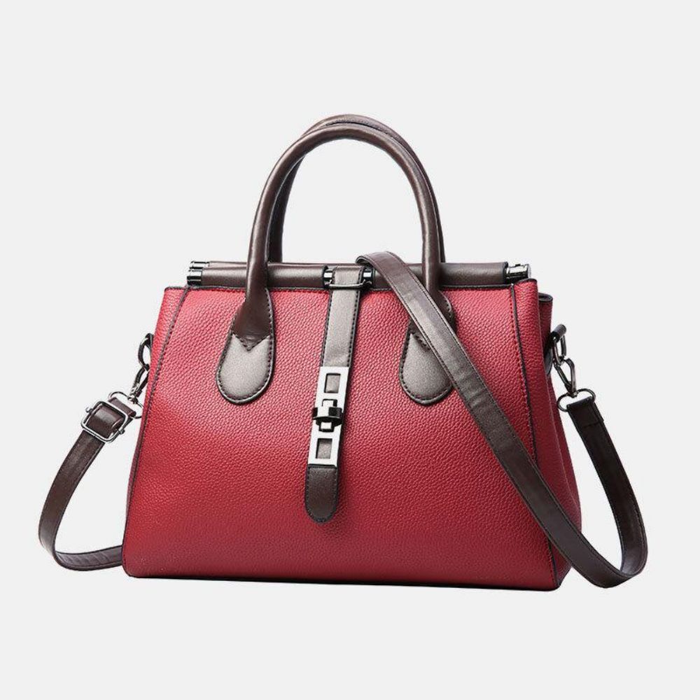 Dames Pu-Leer Mode Casual Medium Capaciteit Effen Kleur Multi-Carry Handtas Crossbody Tas Schoudertas