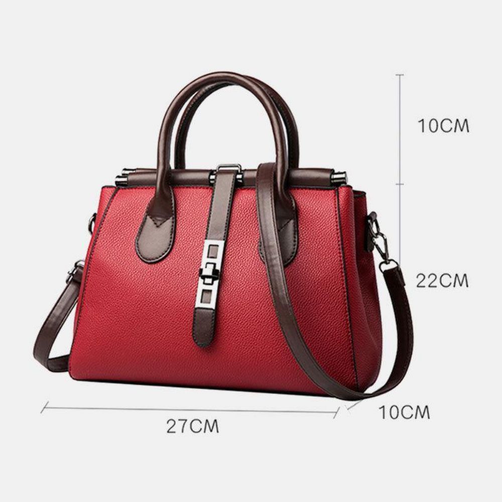 Dames Pu-Leer Mode Casual Medium Capaciteit Effen Kleur Multi-Carry Handtas Crossbody Tas Schoudertas