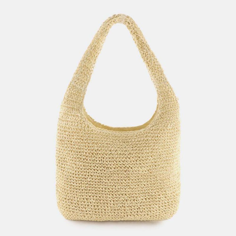 Dames Stro Ademend Eenvoudige Mode Strandtas Tote Schoudertas Handtas