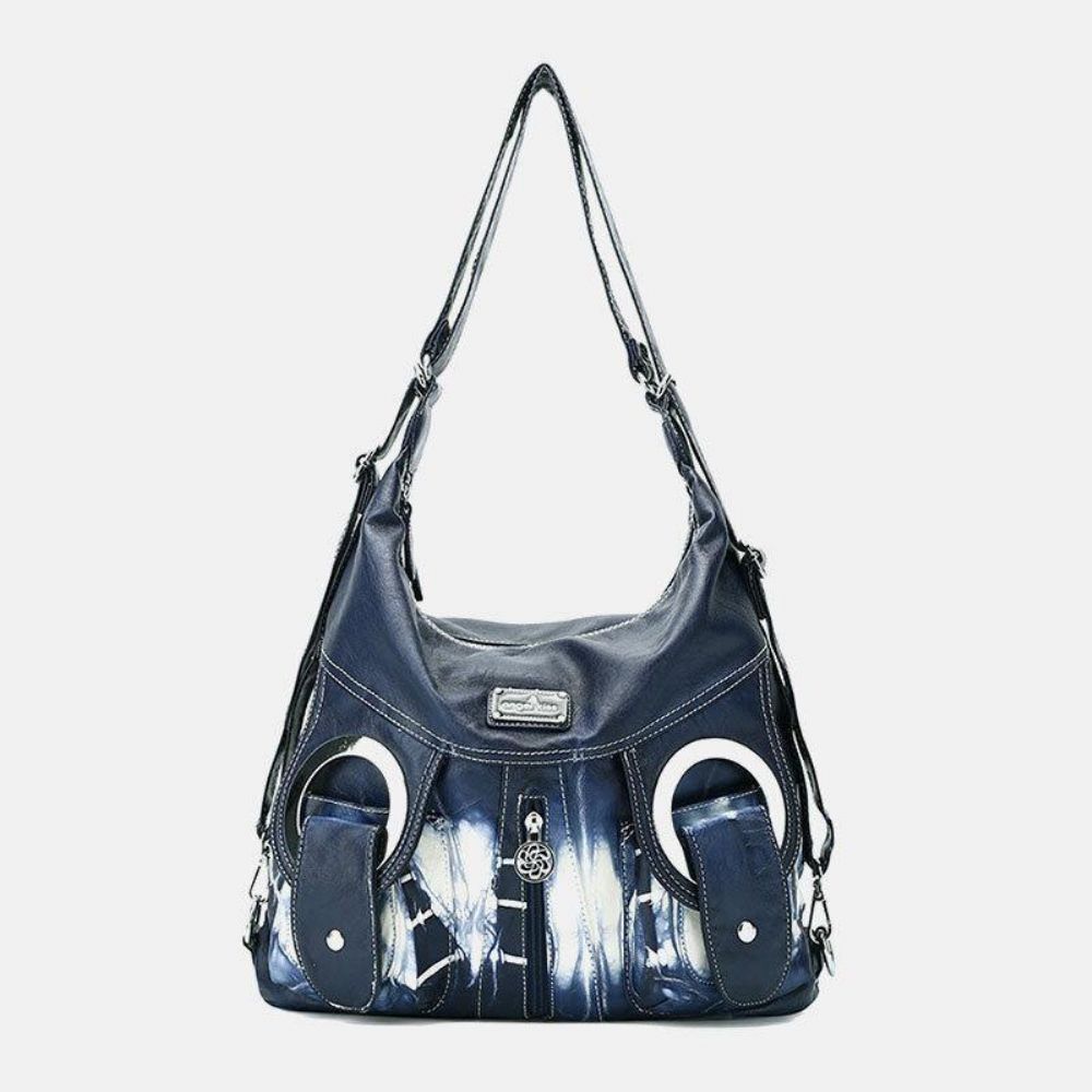 Dames Tie Dye Multi-Carry Waterdichte Grote Capaciteit Crossbody Tas Schoudertas Handtas Rugzak