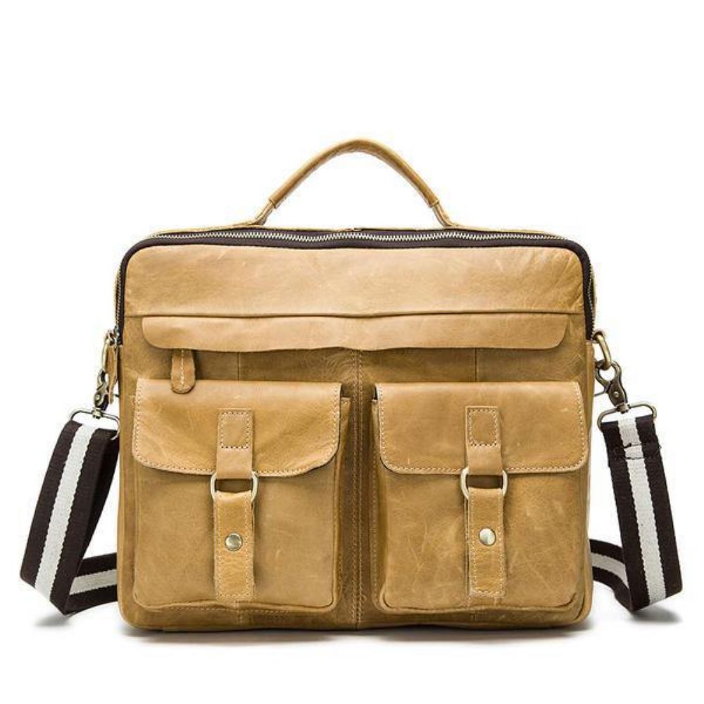 Lederen Sling Aktetas Vintage Handtas Dual Use Messenger Bag Mannen