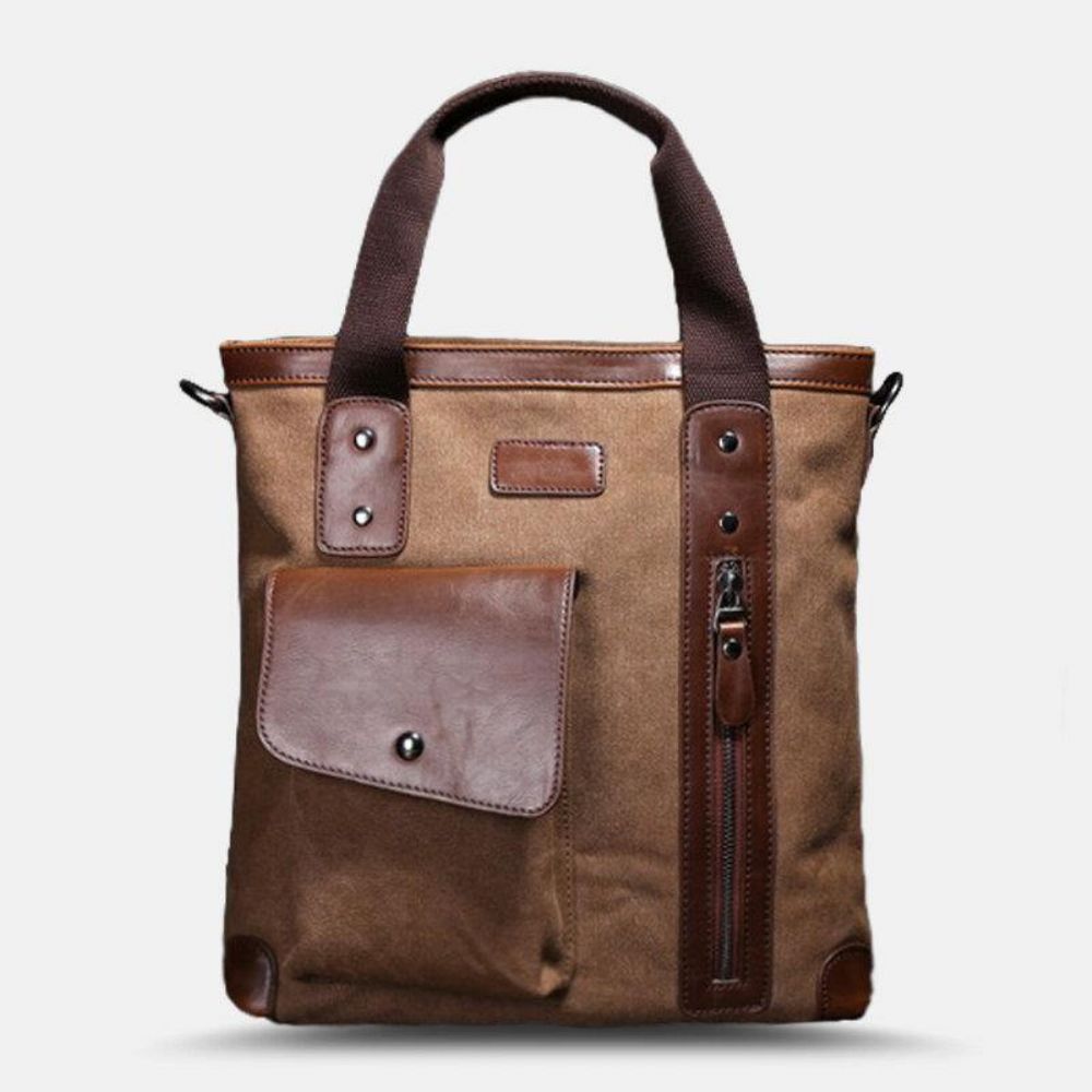 Mannen Casual Wild Grote Capaciteit Handtas Canvas 6.3 Inch Telefoontas Schoudertas