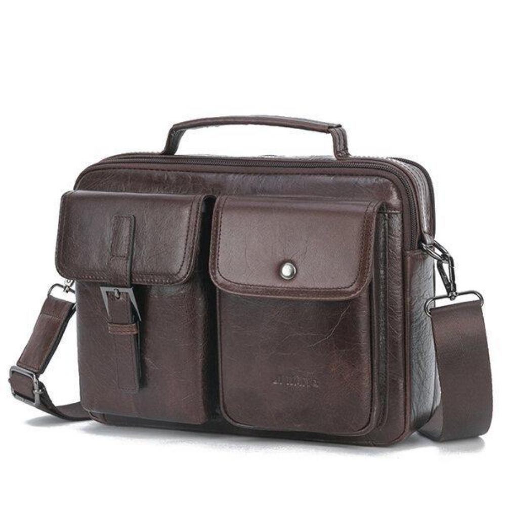 Mannen Lederen Casual Handtas Met Grote Capaciteit Crossbody Tas