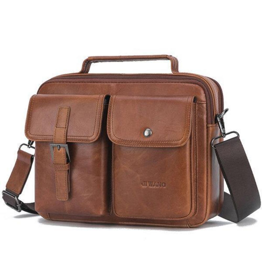 Mannen Lederen Casual Handtas Met Grote Capaciteit Crossbody Tas