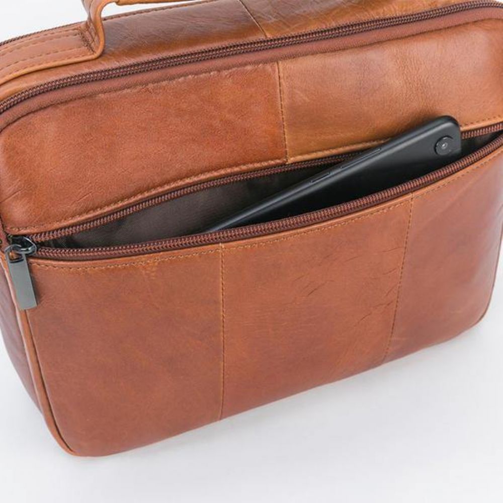 Mannen Lederen Casual Handtas Met Grote Capaciteit Crossbody Tas