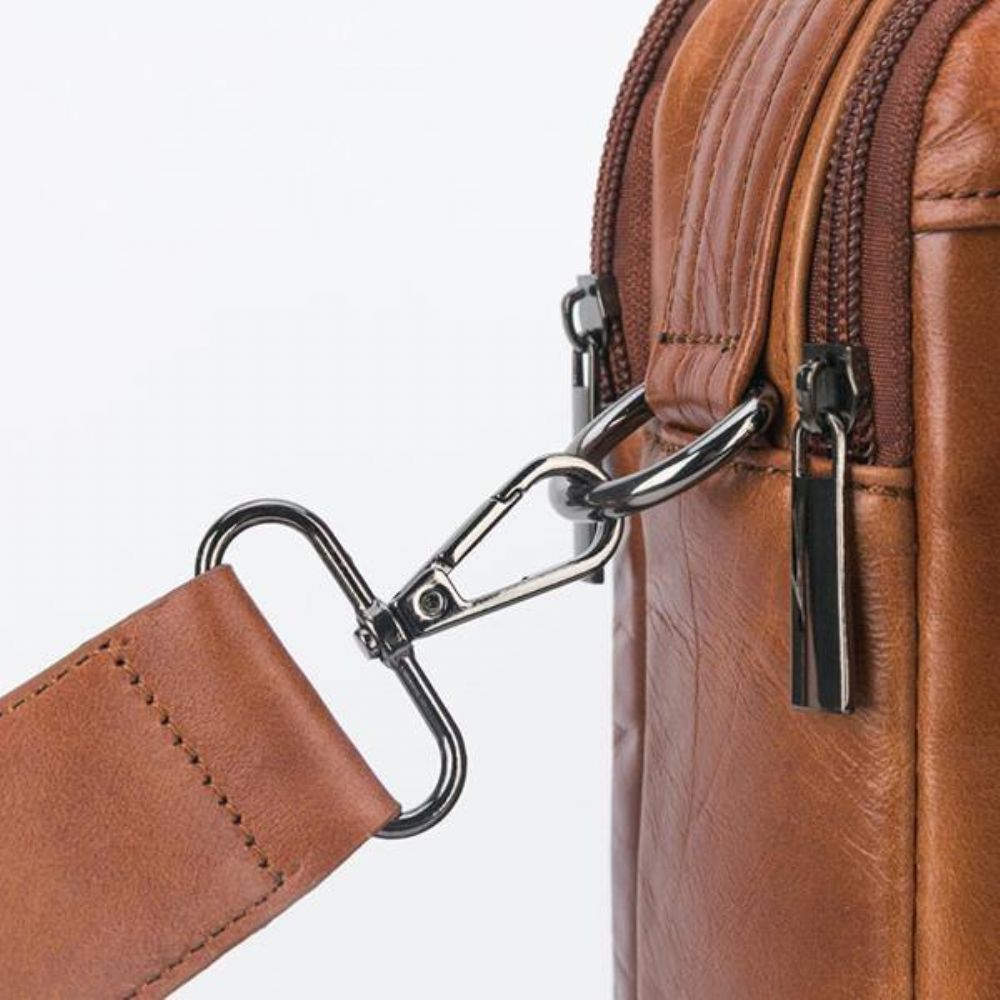 Mannen Lederen Casual Handtas Met Grote Capaciteit Crossbody Tas