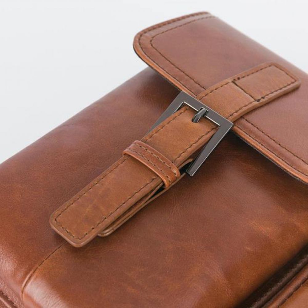 Mannen Lederen Casual Handtas Met Grote Capaciteit Crossbody Tas