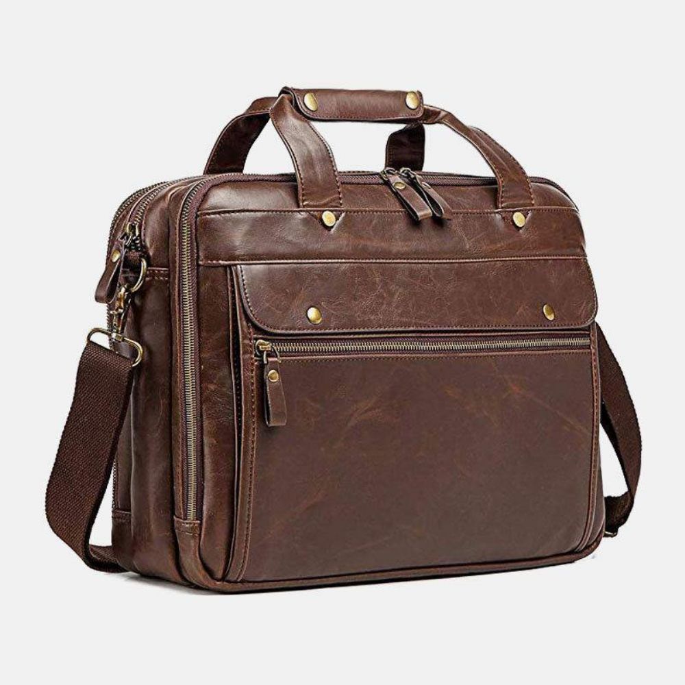 Mannen Vintage Multi-Pocket Messenger Bag Handtas Crossbody Bag For Business