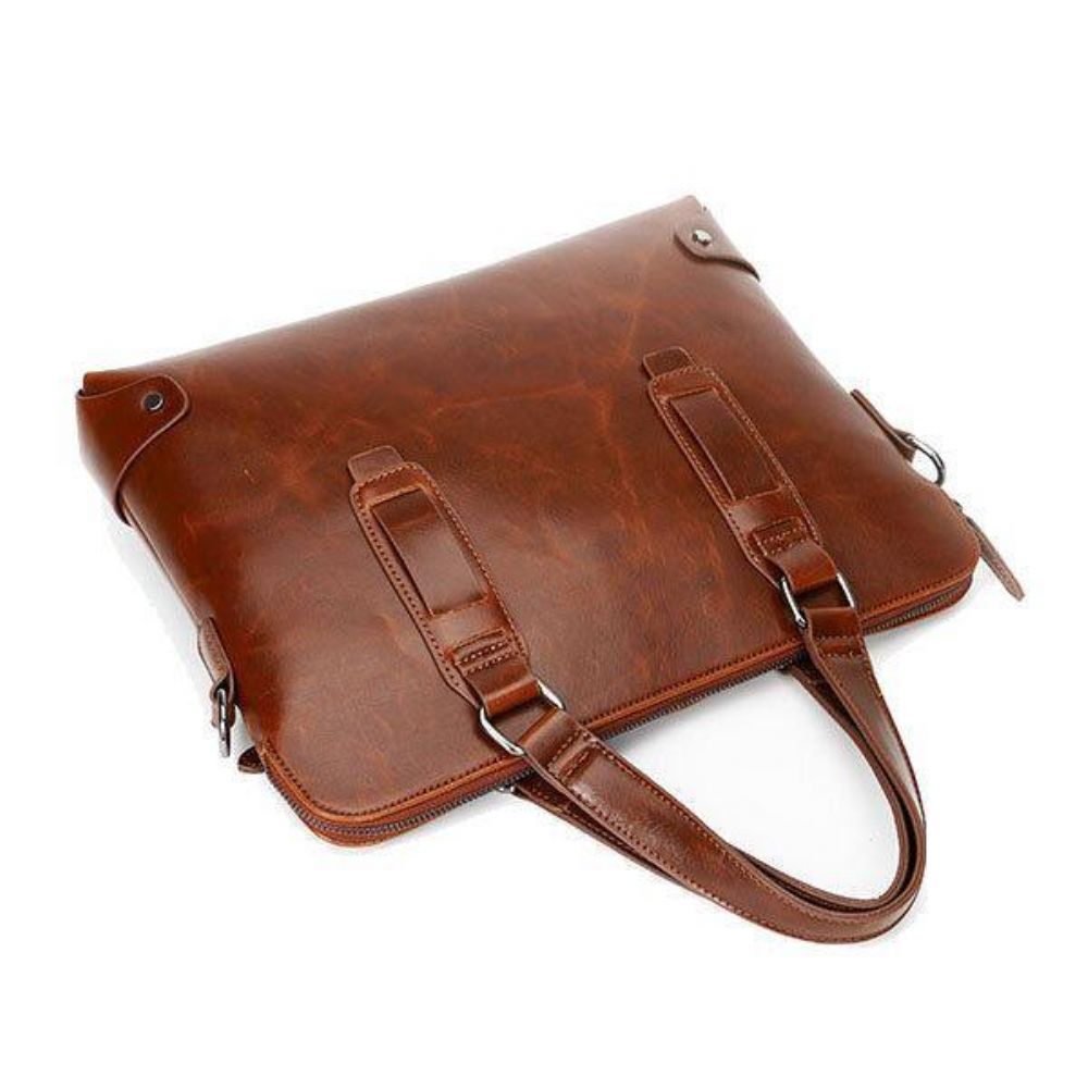 Vintage Pu Lederen Zakelijke Handtas Crossbody Schoudertas