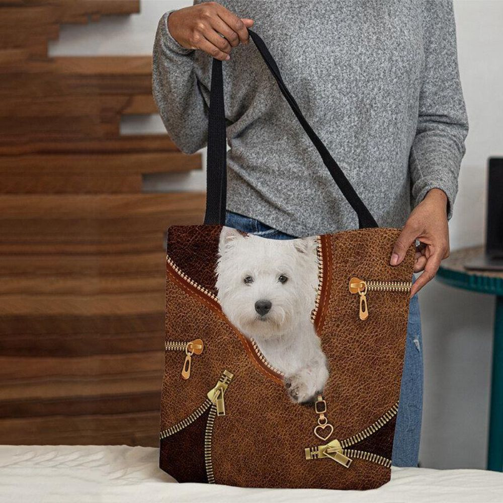 Vrouwen Canvas Leuke 3D Driedimensionale Cartoon Hond Patroon Casual Schoudertas Handtas Tote